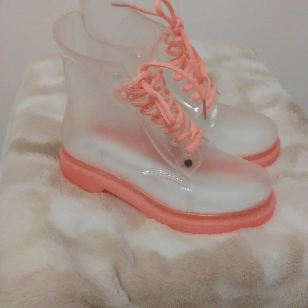 Workshop Ginny Pink Fluorescent Boots Size 36 NWOB